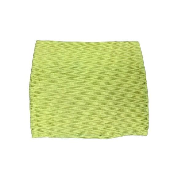bcbgeneration bcbg womens solid yellow Lemon Ice mini skirt medium - Picture 2 of 7